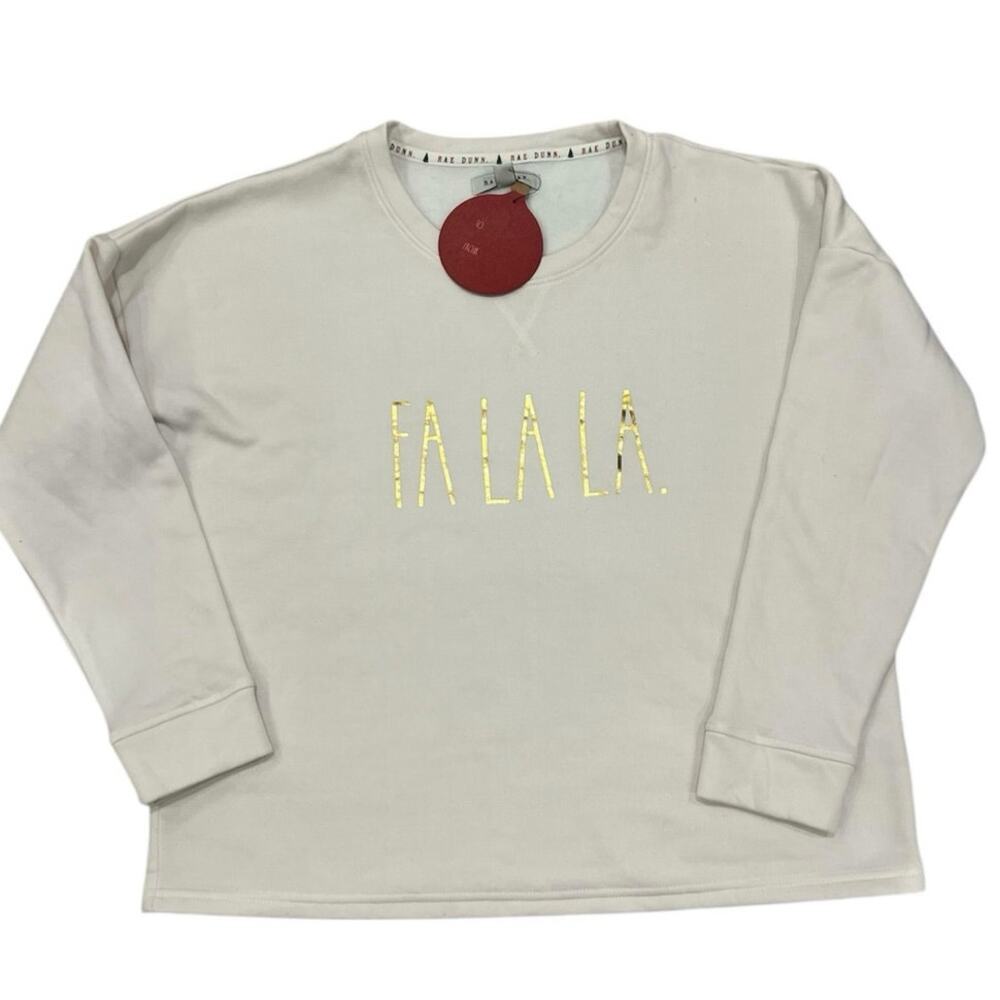 Rae Dunn Cream La La La Christmas Lounge Sweater Set - Picture 4 of 15